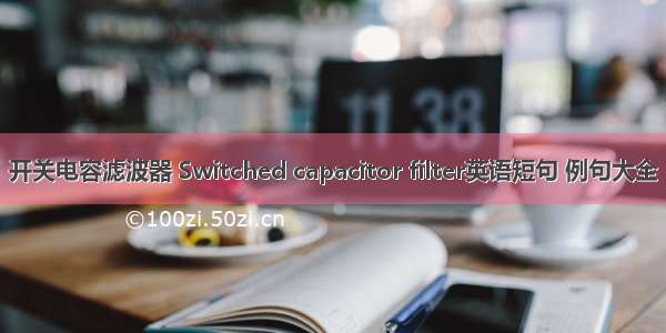 开关电容滤波器 Switched capacitor filter英语短句 例句大全