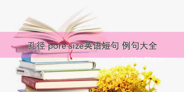 孔径 pore size英语短句 例句大全