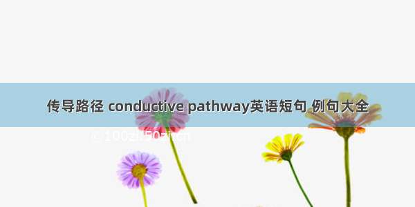 传导路径 conductive pathway英语短句 例句大全