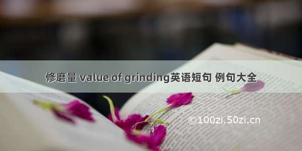 修磨量 value of grinding英语短句 例句大全