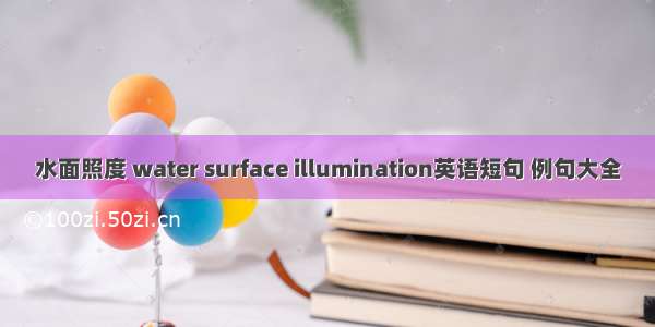 水面照度 water surface illumination英语短句 例句大全