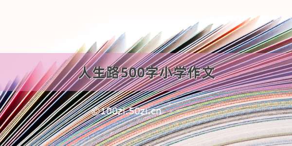 人生路500字小学作文