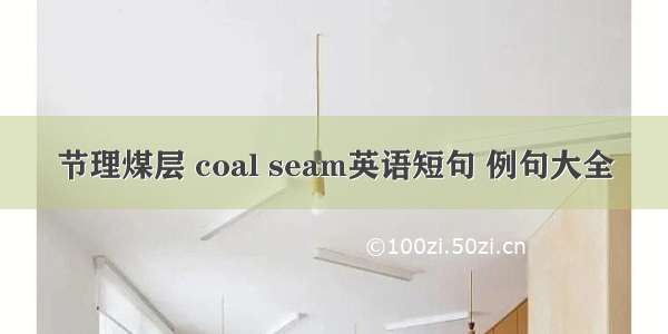 节理煤层 coal seam英语短句 例句大全