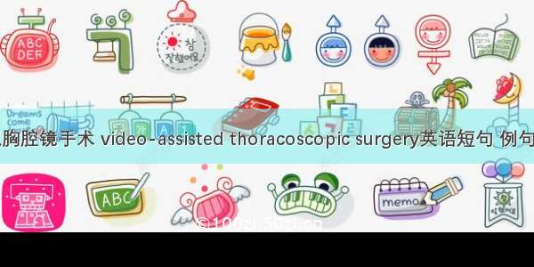 电视胸腔镜手术 video-assisted thoracoscopic surgery英语短句 例句大全