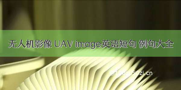 无人机影像 UAV image英语短句 例句大全