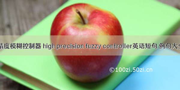 高精度模糊控制器 high precision fuzzy controller英语短句 例句大全