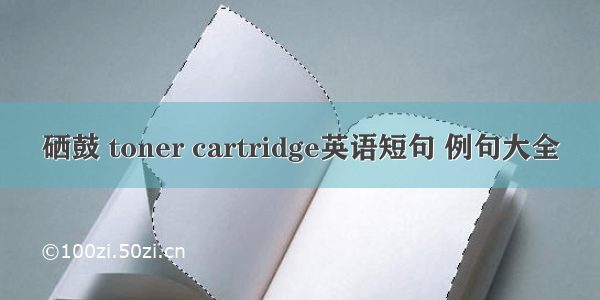 硒鼓 toner cartridge英语短句 例句大全