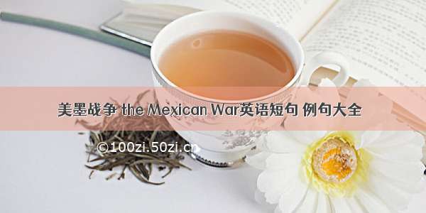 美墨战争 the Mexican War英语短句 例句大全