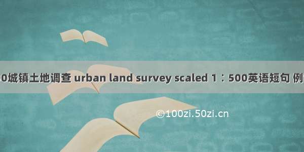 1∶500城镇土地调查 urban land survey scaled 1∶500英语短句 例句大全