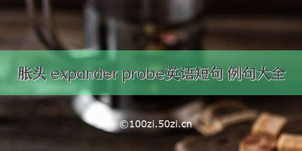 胀头 expander probe英语短句 例句大全