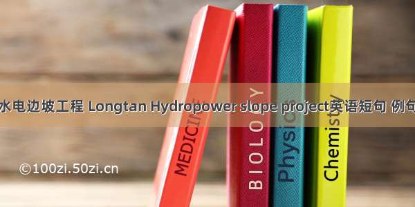龙滩水电边坡工程 Longtan Hydropower slope project英语短句 例句大全