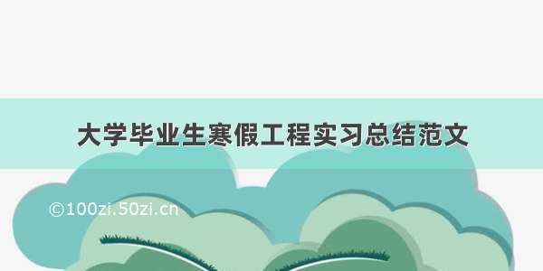 大学毕业生寒假工程实习总结范文