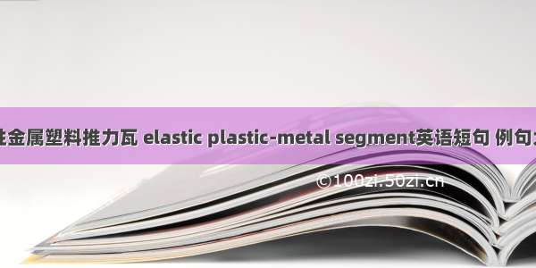 弹性金属塑料推力瓦 elastic plastic-metal segment英语短句 例句大全