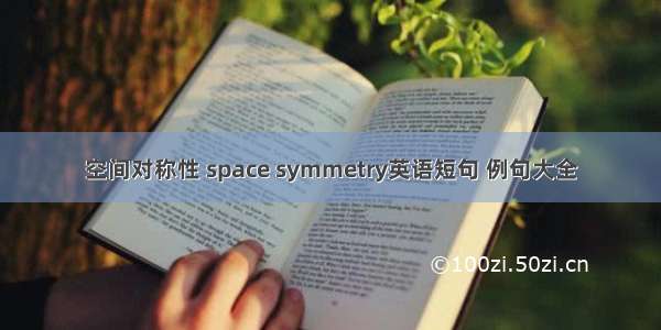 空间对称性 space symmetry英语短句 例句大全