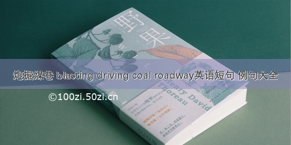 炮掘煤巷 blasting driving coal roadway英语短句 例句大全