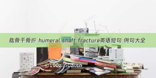 肱骨干骨折 humeral shaft fracture英语短句 例句大全