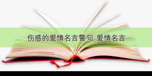 伤感的爱情名言警句_爱情名言