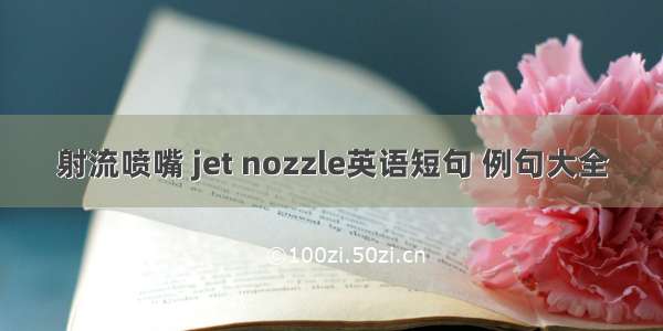 射流喷嘴 jet nozzle英语短句 例句大全