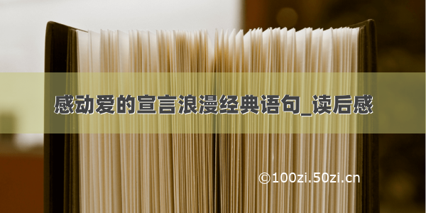 感动爱的宣言浪漫经典语句_读后感