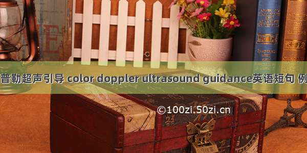 彩色多普勒超声引导 color doppler ultrasound guidance英语短句 例句大全