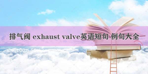 排气阀 exhaust valve英语短句 例句大全