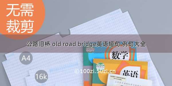 公路旧桥 old road bridge英语短句 例句大全