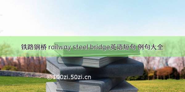 铁路钢桥 railway steel bridge英语短句 例句大全