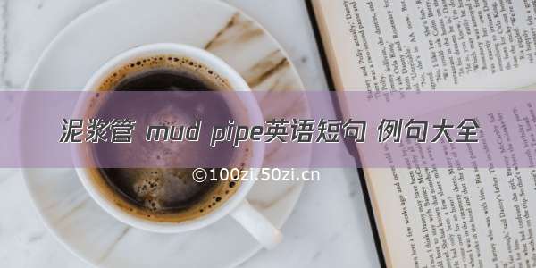 泥浆管 mud pipe英语短句 例句大全