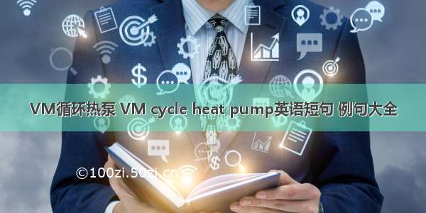 VM循环热泵 VM cycle heat pump英语短句 例句大全