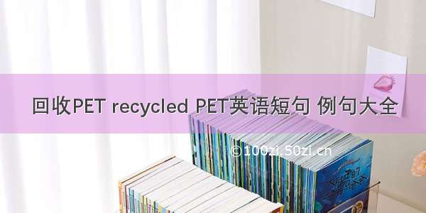 回收PET recycled PET英语短句 例句大全