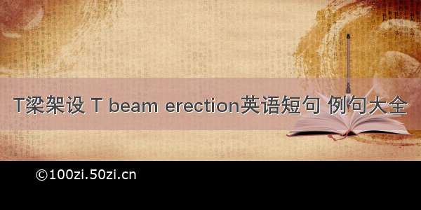 T梁架设 T beam erection英语短句 例句大全