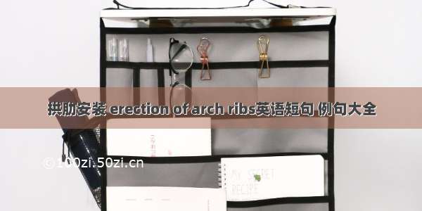 拱肋安装 erection of arch ribs英语短句 例句大全