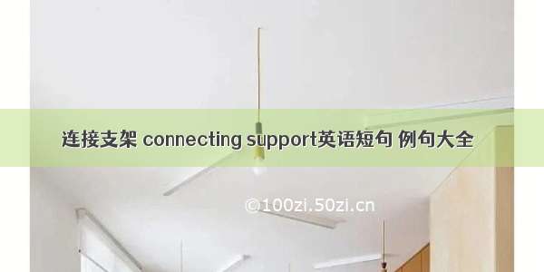 连接支架 connecting support英语短句 例句大全