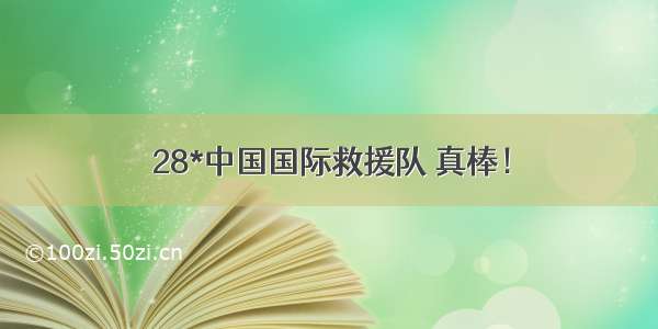 28*中国国际救援队 真棒！