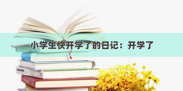 小学生快开学了的日记：开学了