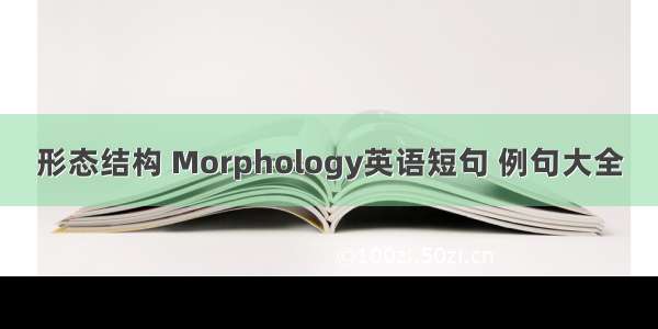 形态结构 Morphology英语短句 例句大全