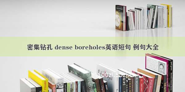 密集钻孔 dense boreholes英语短句 例句大全