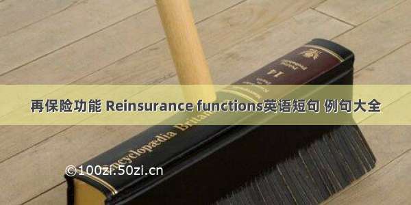 再保险功能 Reinsurance functions英语短句 例句大全