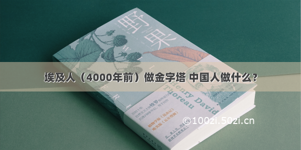 埃及人（4000年前）做金字塔 中国人做什么？