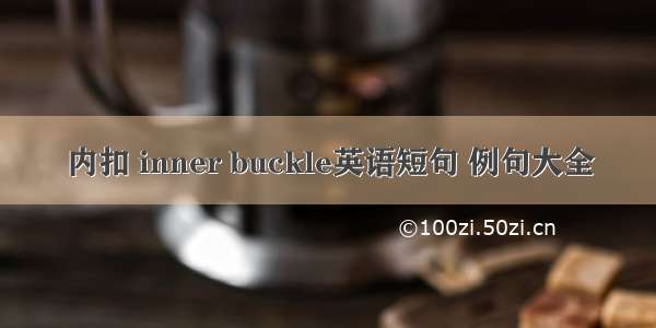 内扣 inner buckle英语短句 例句大全