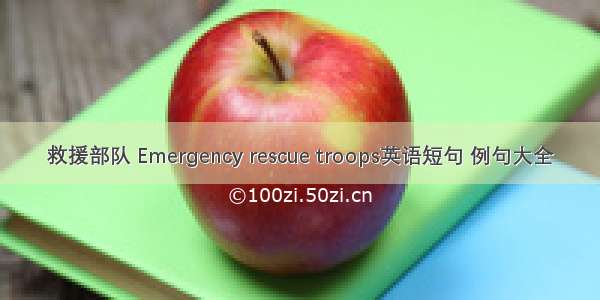 救援部队 Emergency rescue troops英语短句 例句大全