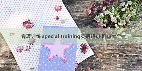 专项训练 special training英语短句 例句大全