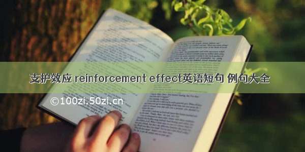 支护效应 reinforcement effect英语短句 例句大全