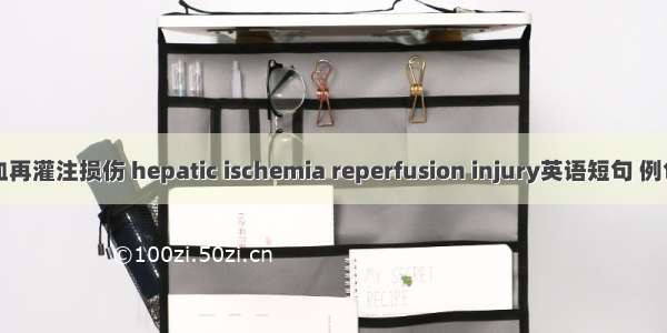 肝缺血再灌注损伤 hepatic ischemia reperfusion injury英语短句 例句大全