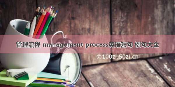 管理流程 management process英语短句 例句大全