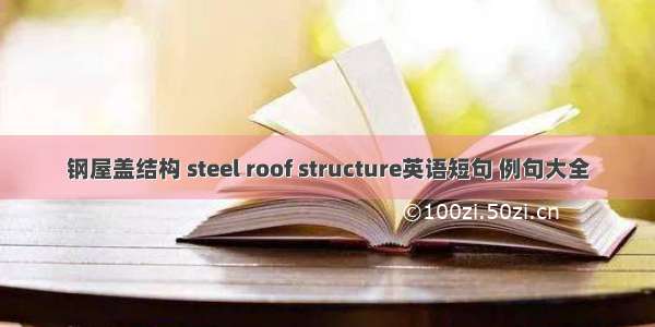 钢屋盖结构 steel roof structure英语短句 例句大全