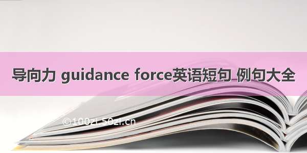 导向力 guidance force英语短句 例句大全