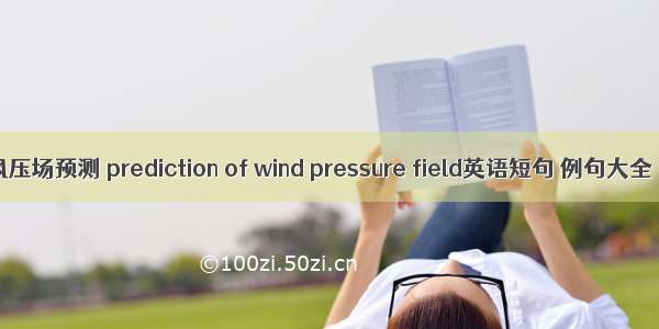 风压场预测 prediction of wind pressure field英语短句 例句大全