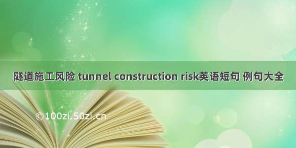 隧道施工风险 tunnel construction risk英语短句 例句大全