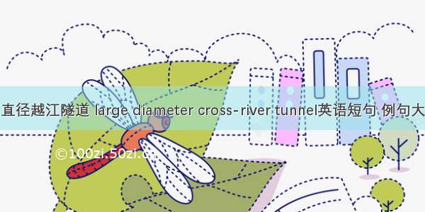 大直径越江隧道 large diameter cross-river tunnel英语短句 例句大全